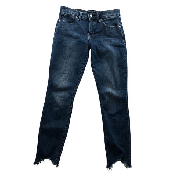 Lucky Brand Denim - Lucky Brand Womens Mid Rise Skinny Ava Jeans Size 6/28 Frayed Hem Blue Denim